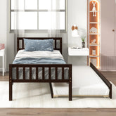 Bellemave® Twin Size Platform Bed with Trundle, Headboard and Footboard - Bellemave
